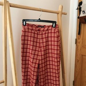 Brandy Melville Red Checkered Valentina Pants